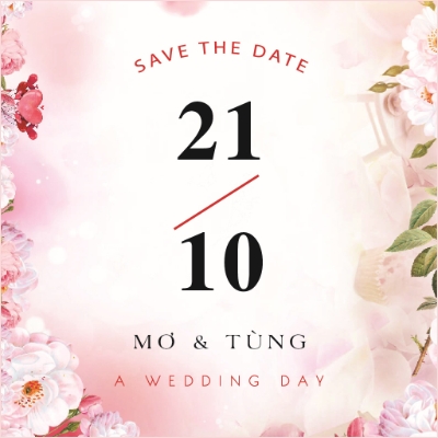 Thiệp cưới trẻ trung- Gấp đôi - Mẫu 1